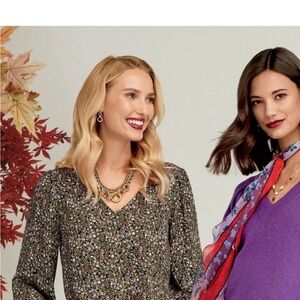 Floral Dress and Purple Sweater Outfit